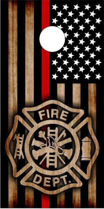 Think Red Line Burnt Wood