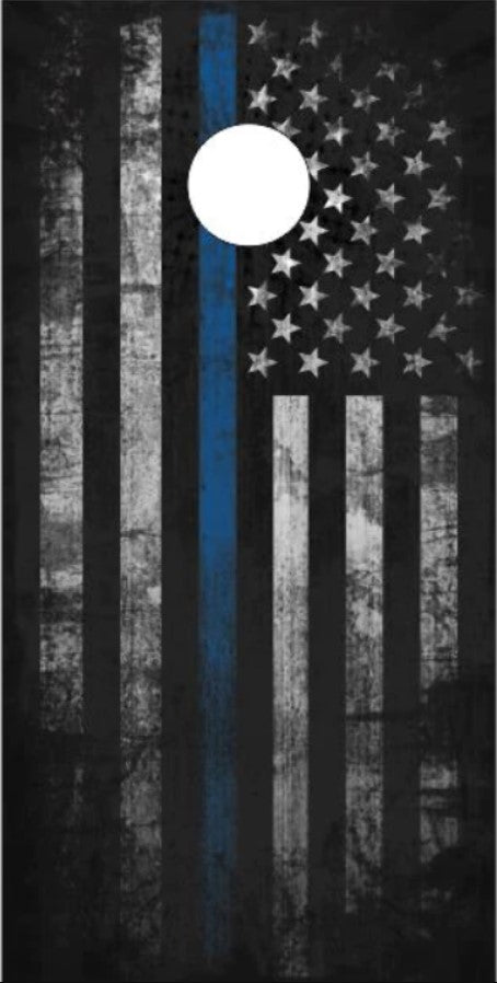 Police thin blue line flag