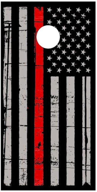 Thin red line distressed flag